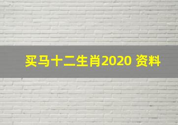 买马十二生肖2020 资料